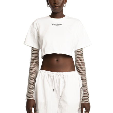 WORST ADVISORS LONDON WHITE CROP TEE
