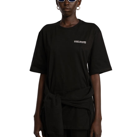 WORST ADVISORS SLOGAN BLACK TEE