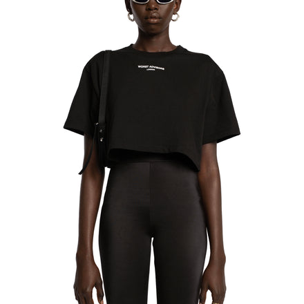 WORST ADVISORS LONDON BLACK CROP TEE