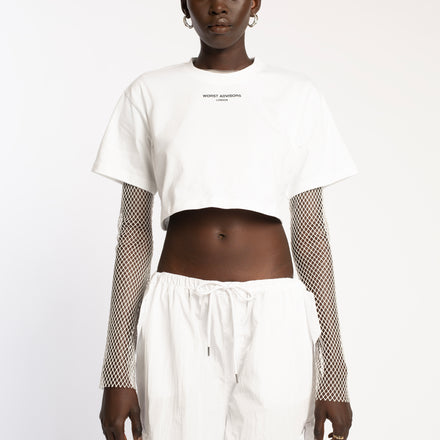 WORST ADVISORS LONDON WHITE CROP TEE