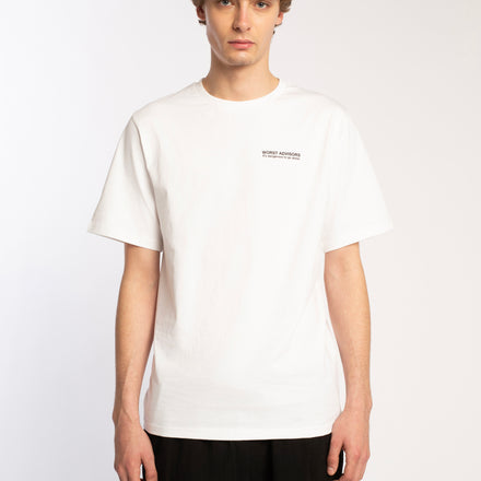 WORST ADVISORS SLOGAN  WHITE TEE