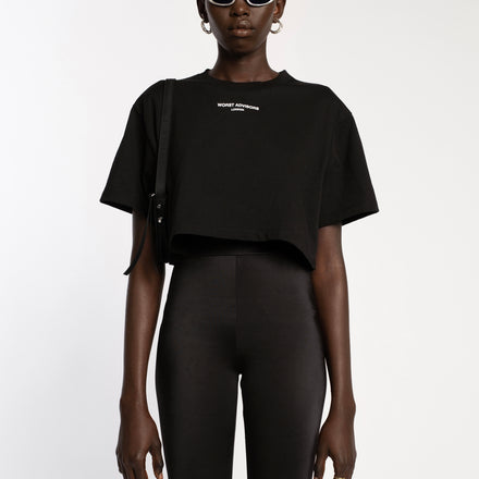 WORST ADVISORS LONDON BLACK CROP TEE